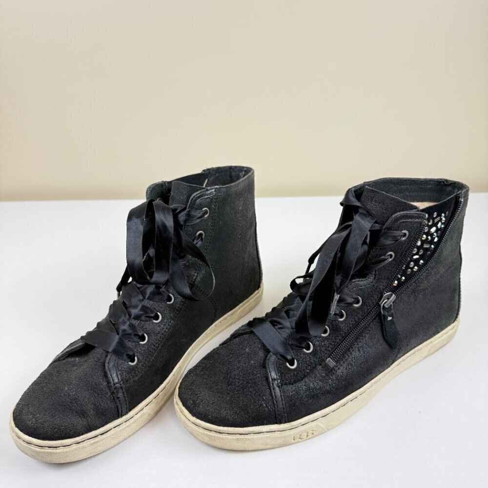 UGG Blaney Crystal High Top Leather Sneakers S/N 1008490